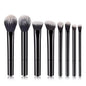 Set of 8 BackupMyFilesNow.com Pro makeup brushes with soft synthetic hair for foundation, blush, and eyeshadow application.