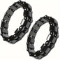 Black gallstone magnetic bracelet with double-row beads for men and women, featuring sleek, polished magnetic energy design.