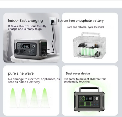 BackupMyFilesNow Power Station with multiple charging ports and digital display, compact portable energy device for backup power.