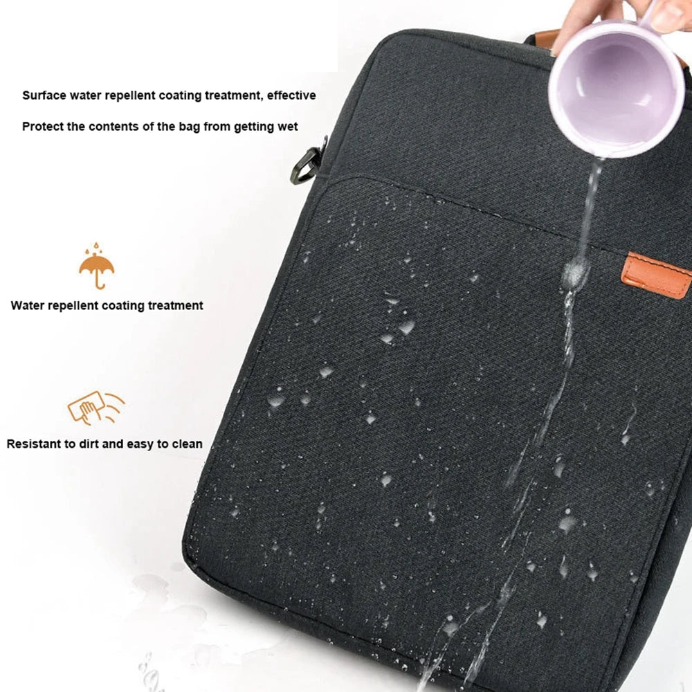 Black travel storage bag for Starlink Mini, waterproof portable case with shoulder and crossbody straps, designed for accessories.