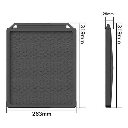 Black silicone protective cover with carabiner for Starlink Mini, providing full coverage and outdoor portability.