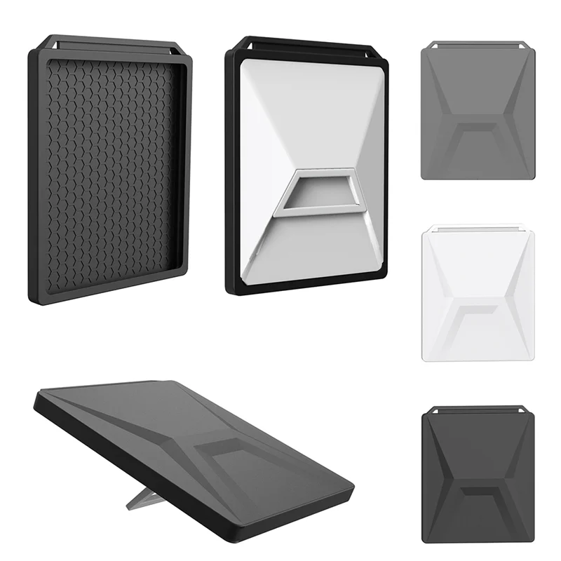 Black silicone protective cover with carabiner for Starlink Mini, providing full coverage and outdoor portability.