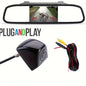BackupMyFilesNow.com black car backup camera with 4.3-inch monitor, reverse view system for safe parking and rear visibility.