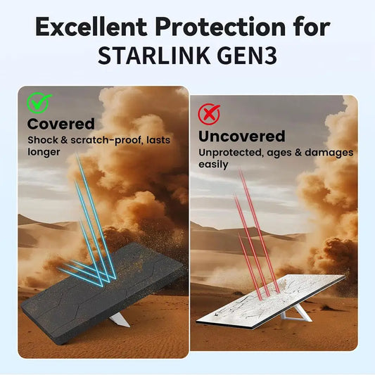 BACKUPMYFILESNOW.COM® silicone antenna cover for Starlink Gen 3, shockproof, anti-scratch, weatherproof outdoor dish accessory