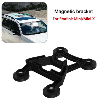Black Starlink Mini/Mini X roof mounting bracket with 4 magnetic bases for secure satellite internet kit installation.