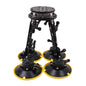 CAME-TV 4-arm aluminum alloy suction cup mount with 10kg capacity, compatible with RS2, featuring wireless action and power adapter.