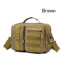 Black camo trekking tactical shoulder bag from BackupMyFilesNow.com, ideal for hiking, camping, travel, climbing, and outdoor activities.