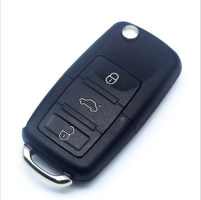Black car key remote shell by BACKUPMYFILESNOW.COM®, showing a sleek, durable plastic cover for vehicle key fob protection.