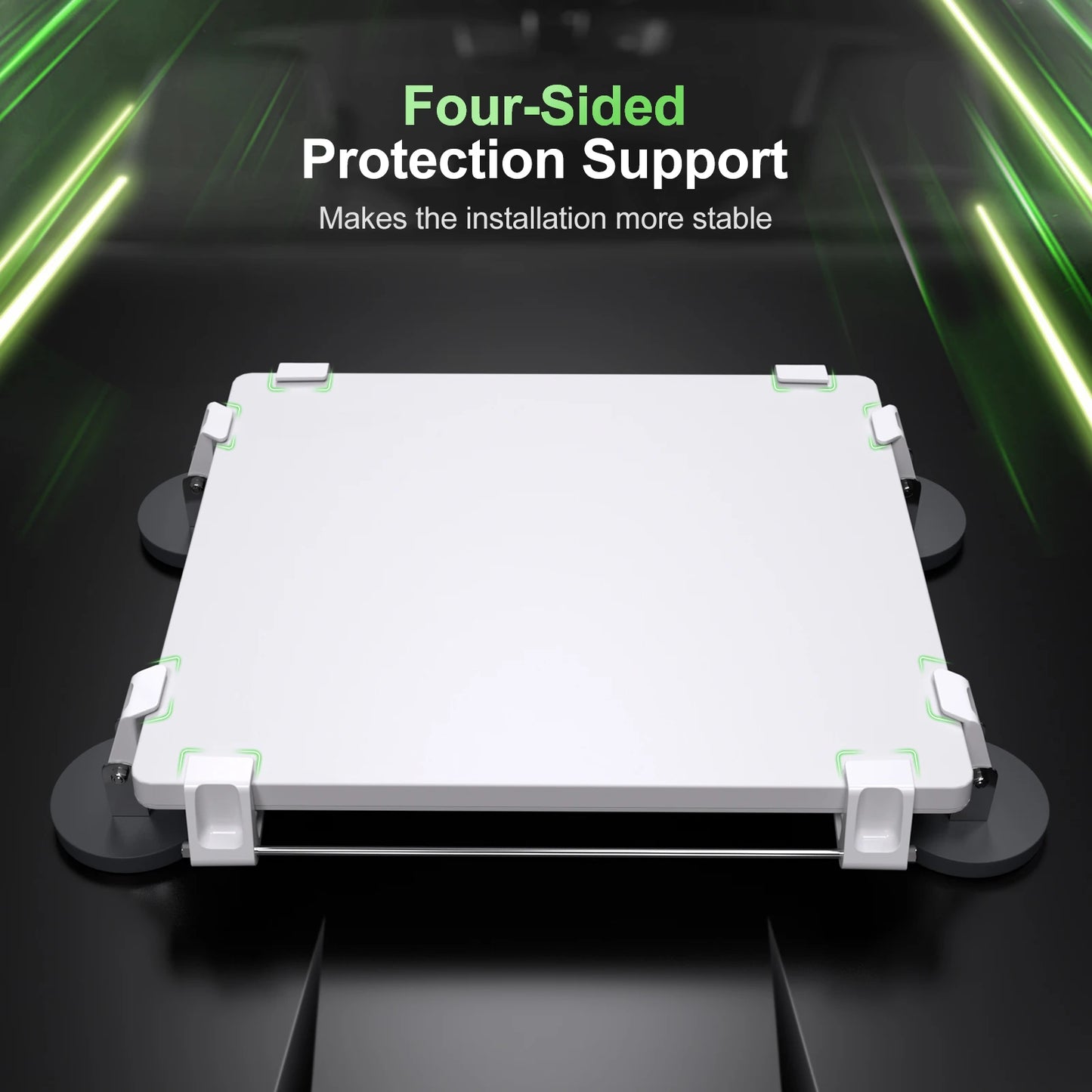 Black car-mounted magnetic antenna signal receiving bracket for Starlink Mini installation, compatible with BACKUPMYFILESNOW.COM® accessories.