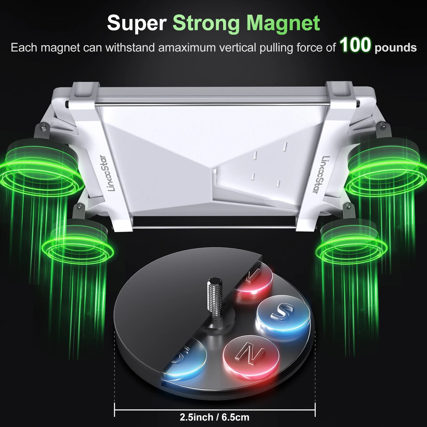 Black car-mounted magnetic antenna signal bracket for Starlink Mini, compatible with Starlink Mini installation kit.