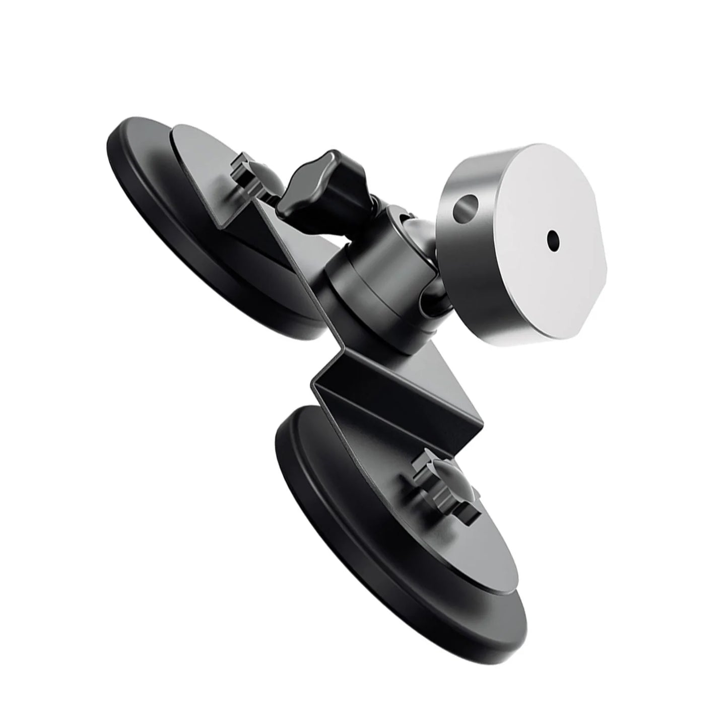 Black 360° magnetic car roof mount for Starlink Mini, with adjustable angle and strong suction for RV or vehicle installation.