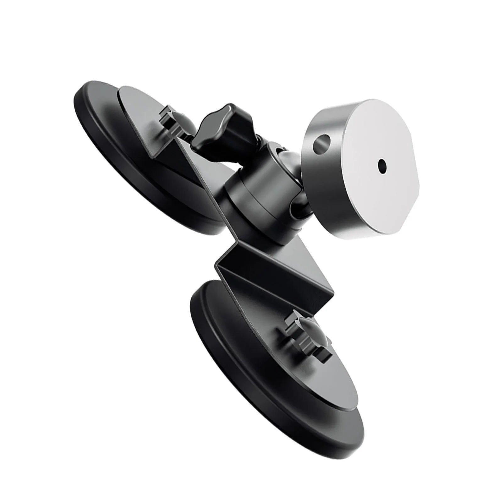 Black 360° magnetic car roof mount for Starlink Mini, with adjustable angle and strong suction for RV or vehicle installation.