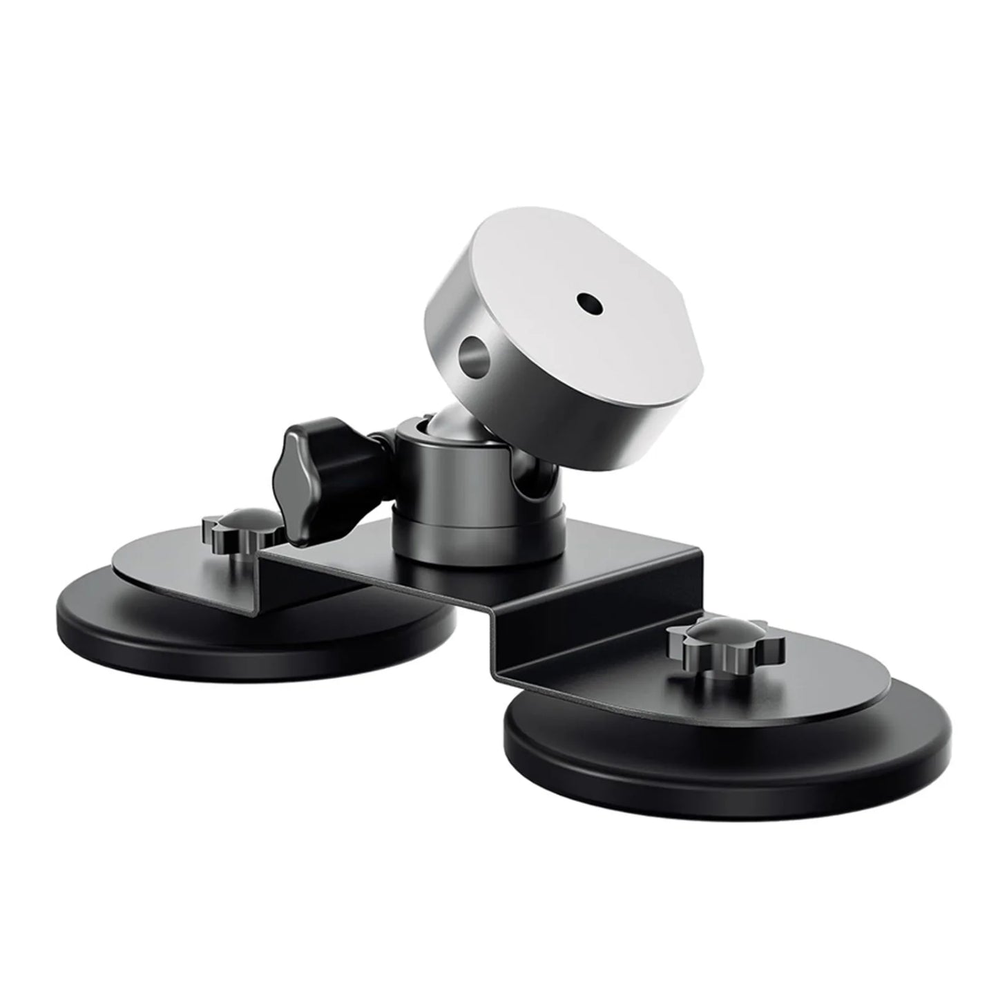 Black 360° magnetic car roof mount for Starlink Mini, with strong suction and adjustable angle, compatible with RVs and vehicles.