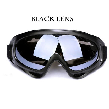 Black safety anti-UV glasses for work, protective goggles, windproof, dust-proof, tactical design for labor and rider safety.