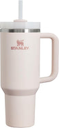 Black Stanley Quencher H2.0 FlowState stainless steel vacuum insulated tumbler with lid and straw for water, iced tea, or coffee.