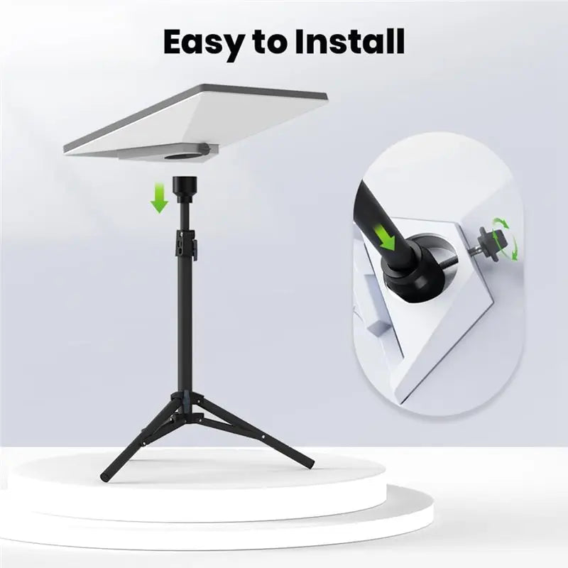 Black AT19 tripod stand for Starlink Mini, adjustable outdoor mounting kit with portable design for dish installation.
