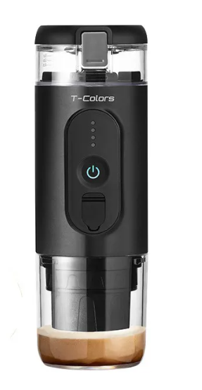 Black BackupMyFilesNow.com coffee maker with brewing carafe and control panel, ideal for home or office use.