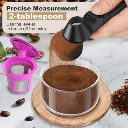 Black coffee slide spoon with long handle, large capacity, leak-proof circular design, practical and easy to operate.