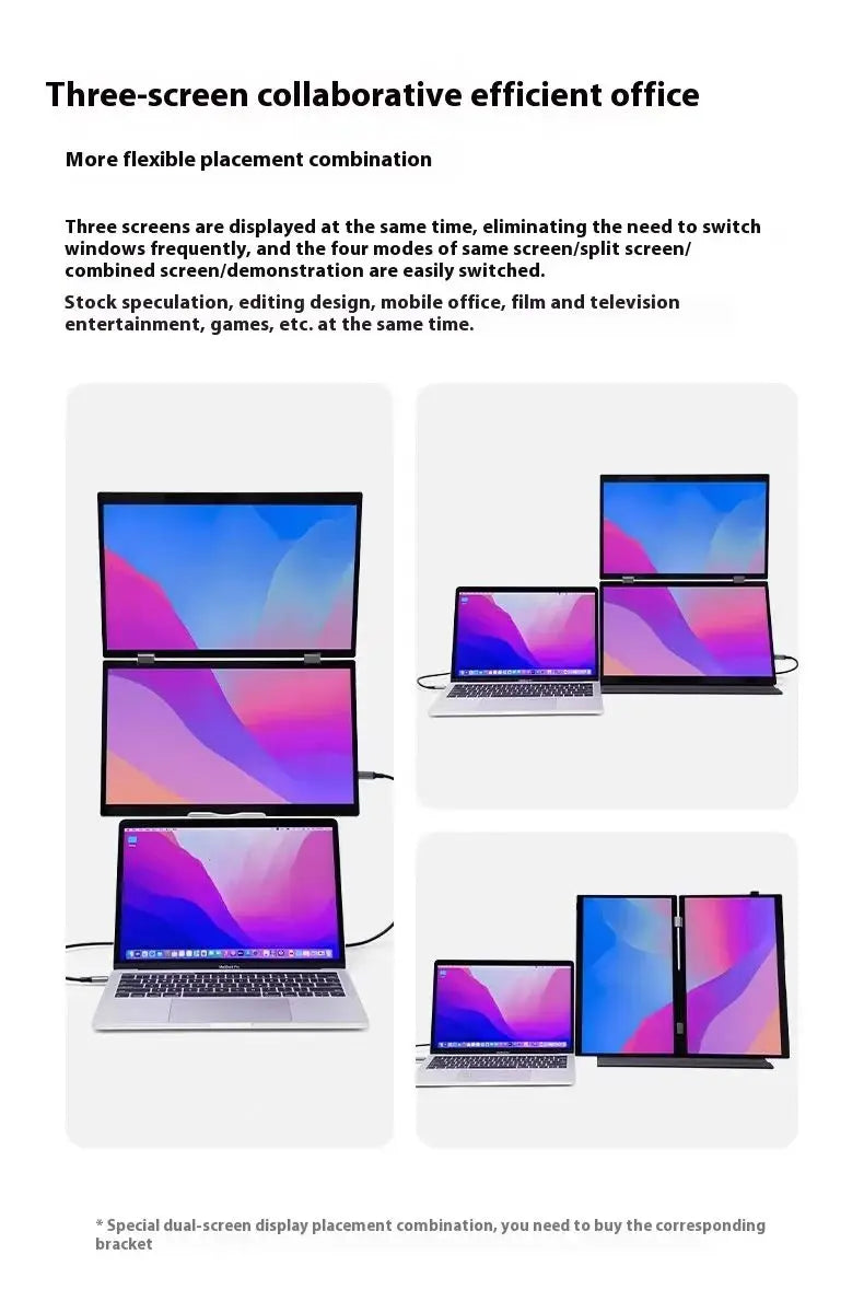 Black 15.6-inch USB-C portable LCD monitor with 1080P FHD display, IPS panel, infrared touch, Android OS, suitable for work and entertainment.