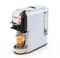 Black BACKUPMYFILESNOW.COM® espresso capsule coffee machine with sleek design and compact size.