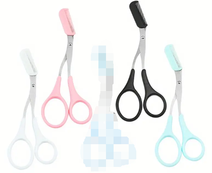 Black eyebrow scissors and comb set from BACKUPMYFILESNOW.COM® with precision blades and grooming tools for eyebrows