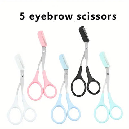 Black eyebrow scissors and comb set by BACKUPMYFILESNOW.COM® with precision blades and grooming comb for eyebrow shaping.