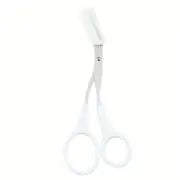 Black eyebrow scissors and comb set from BACKUPMYFILESNOW.COM® with precision blades and grooming tools for shaping eyebrows.