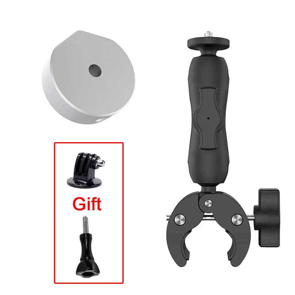 Black aluminum alloy bracket adapter kit for Starlink Mini 2024, mounts on round tubes for secure satellite dish accessories.