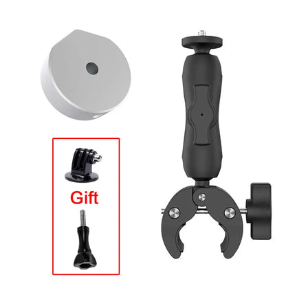 Black aluminum alloy bracket adapter kit for Starlink Mini 2024, mounts on round tubes for secure satellite dish accessories.