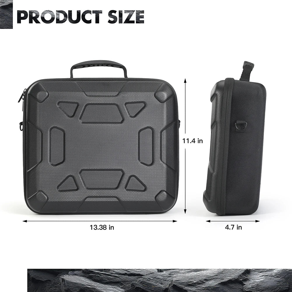 Black Starlink Mini protective storage bag with dual carry handles, waterproof design, suitable for travel and power cord storage.