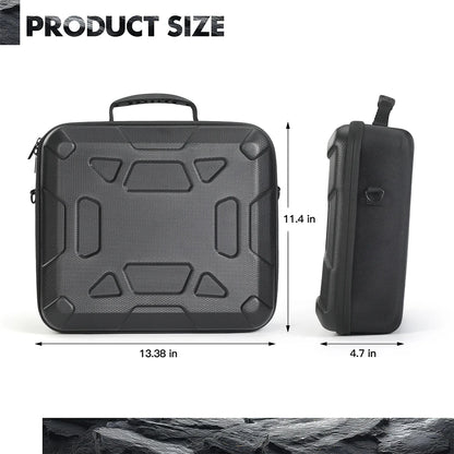 Black Starlink Mini protective storage bag with dual carry handles, waterproof design, suitable for travel and power cord storage.