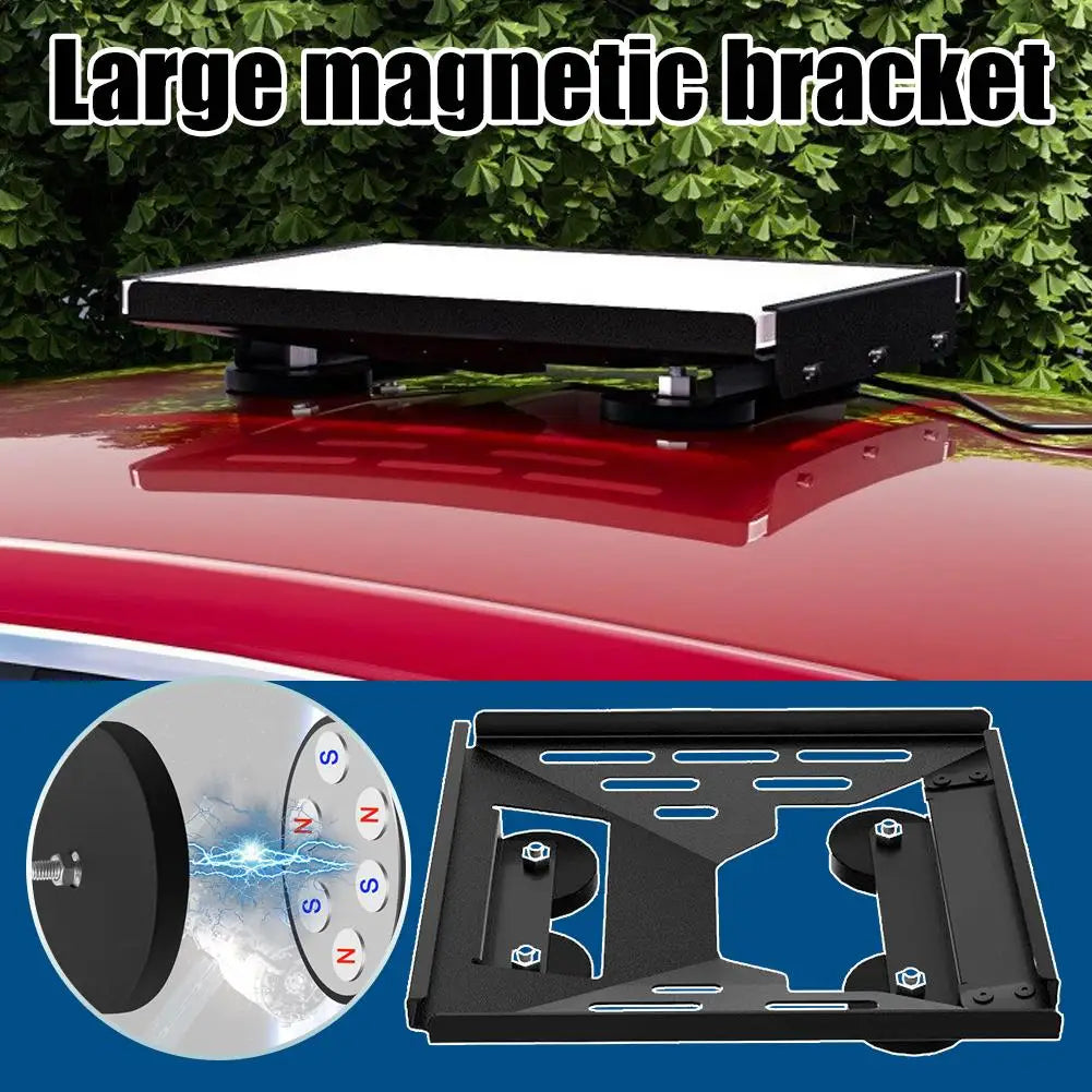 Black Starlink Mini roof magnetic mounting bracket kit with handle, designed for RV roof rack and vehicle installation.