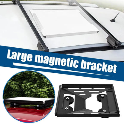 Black Starlink Mini roof magnetic mounting bracket kit with handle for RVs and vehicles, designed for secure roof rack installation.