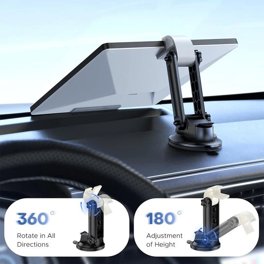 Black Starlink Mini vehicle-mounted suction cup bracket for satellite receivers, easy to install and secure on vehicles.