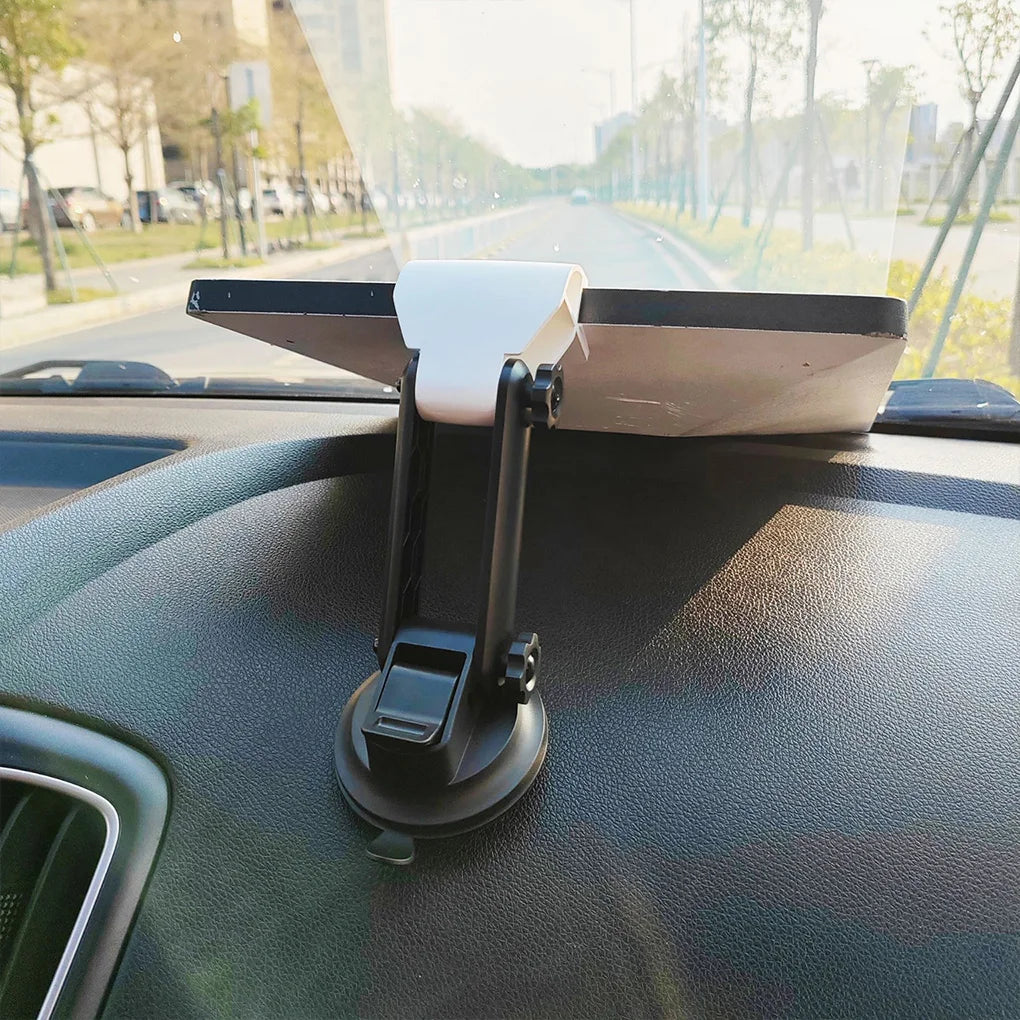 Black Starlink Mini satellite receiver mounted on vehicle with backupmyfilesnow.com® suction cup bracket, easy to install and secure.