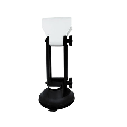 Black Starlink Mini satellite receiver mounted on vehicle with suction cup bracket, easy to install and secure.