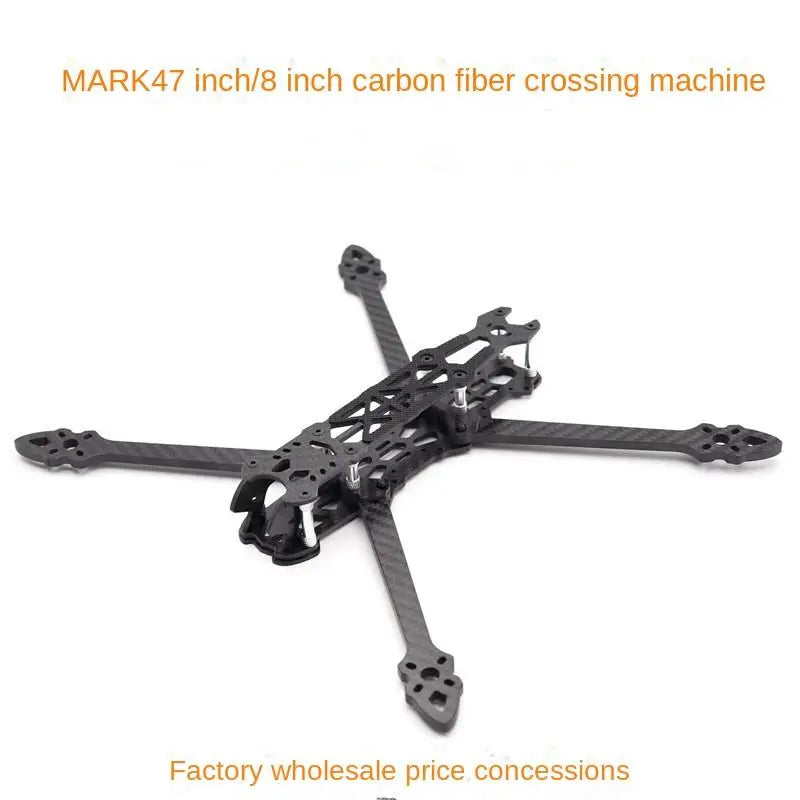 Black 7 and 8-inch carbon fiber drone frame MK4 FPV crossing frame for SPEEDYBEE 2806 motors, lightweight design for racing drones.