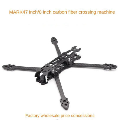 Black 7 and 8-inch carbon fiber drone frame MK4 FPV crossing frame for SPEEDYBEE 2806 motors, lightweight design for racing drones.