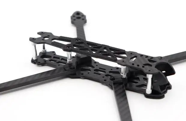 Black 7 and 8 inch carbon fiber drone frame MK4 for FPV racing, lightweight design compatible with SPEEDYBEE 2806 motors.