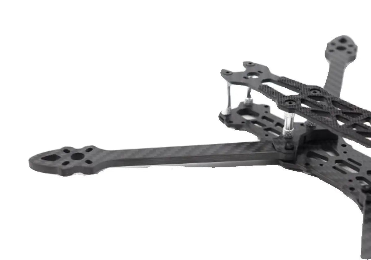 Black 7 and 8-inch carbon fiber drone frame MK4 for FPV crossing, lightweight design compatible with SPEEDYBEE 2806 motors.