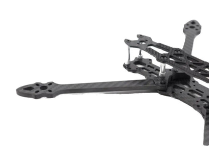 Black 7 and 8-inch carbon fiber drone frame MK4 for FPV crossing, lightweight design compatible with SPEEDYBEE 2806 motors.