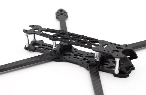 Black 7 and 8 inch carbon fiber drone frame MK4 for FPV crossing, lightweight design compatible with SPEEDYBEE 2806 motors.
