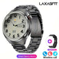 Black G.L Wear 2025 men's smart watch with HD display, health tracking, Bluetooth calling, voice assistant, and sports features.