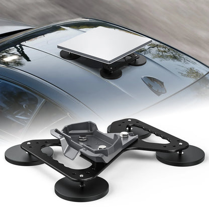 Heavy-duty magnetic roof mount for Starlink Mini, black ABS bracket, stable 320lbs magnet base for RV or car installation.