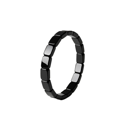 Black hematite bracelet for men with beaded stretch design, showcasing natural hematite stones for confidence and healing.