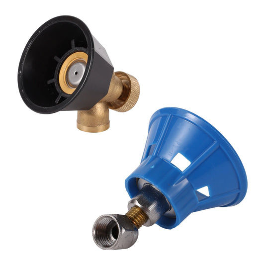 Black high-pressure pesticide sprayer nozzle with adjustable watering, windproof design, suitable for garden irrigation and agricultural use.