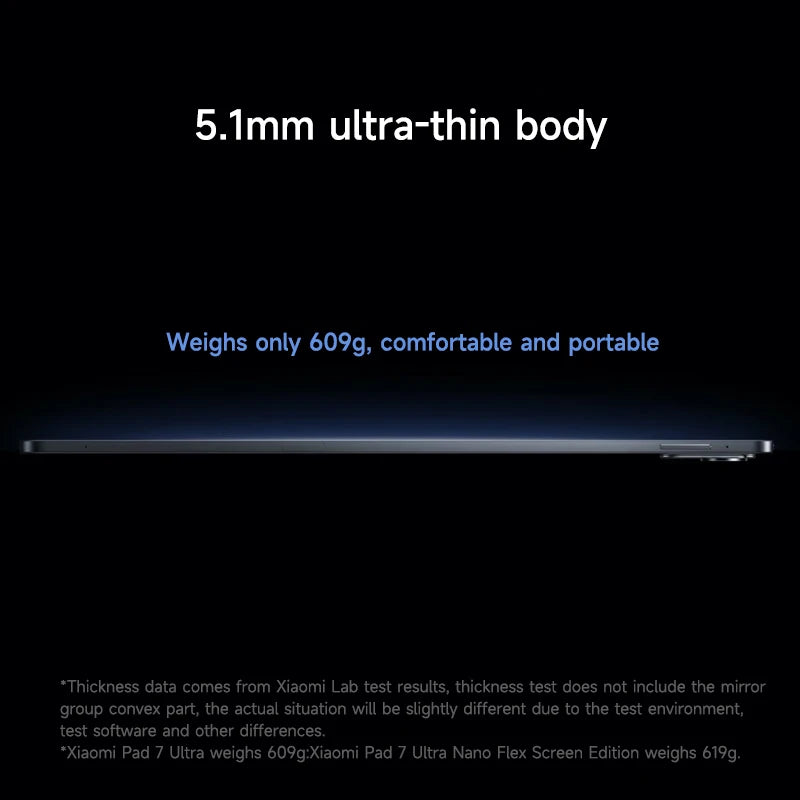 Black keyboard and pen accessories for Xiaomi Pad 7 Ultra 2025 tablet with 14-inch 3.2K OLED screen and 12,000mAh battery