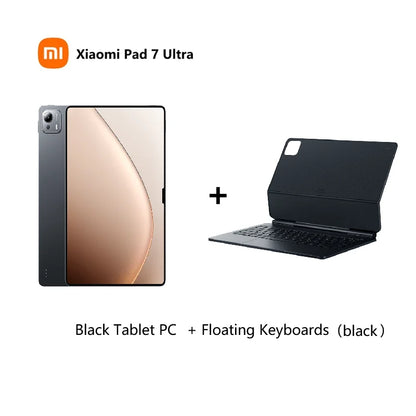 Black keyboard and stylus for Xiaomi Pad 7 Ultra 2025 tablet with 14-inch 3.2K OLED screen and 3nm processor.