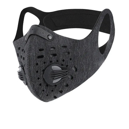 Black KN95 cycling mask by BackupMyFilesNow.com, featuring adjustable straps and breathable fabric for outdoor protection