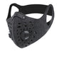 Black KN95 cycling mask by BackupMyFilesNow.com, featuring adjustable straps and breathable fabric for outdoor protection